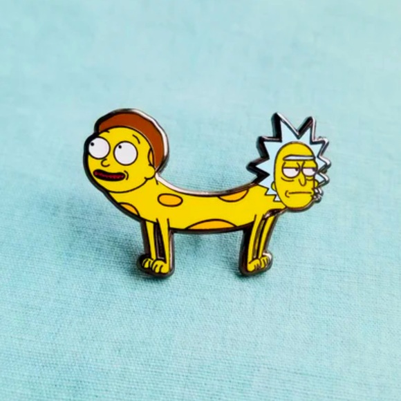 SALE Rick and Morty Cat Dog Cartoon Enamel Pin - Picture 1 of 2